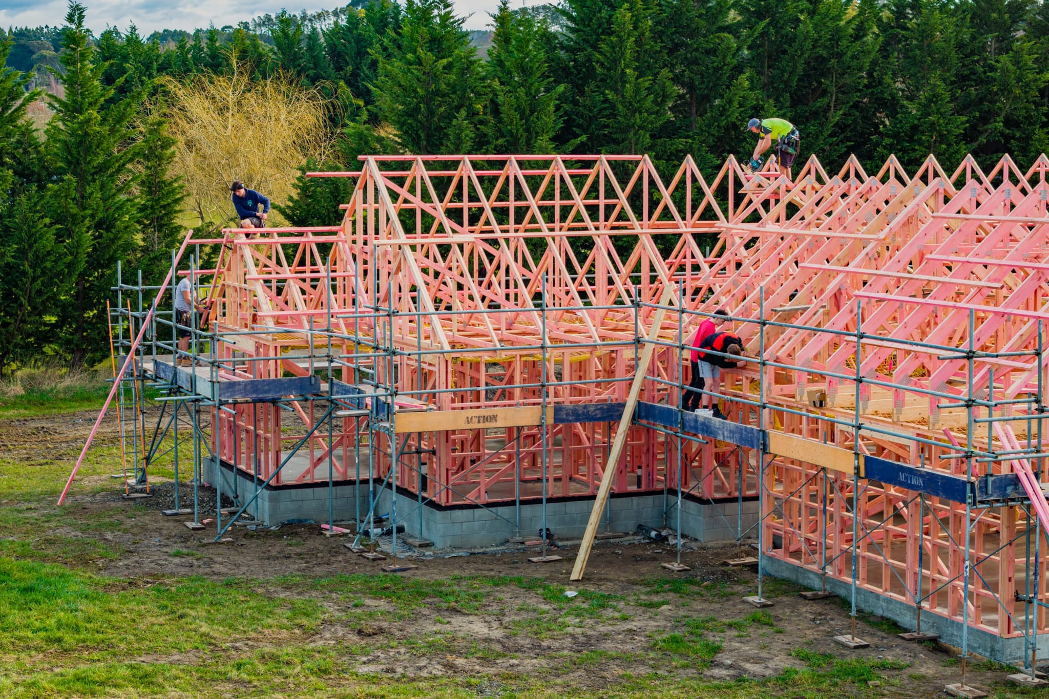 Detailed framing stage of a bespoke build by renovation builders and home extension specialists.