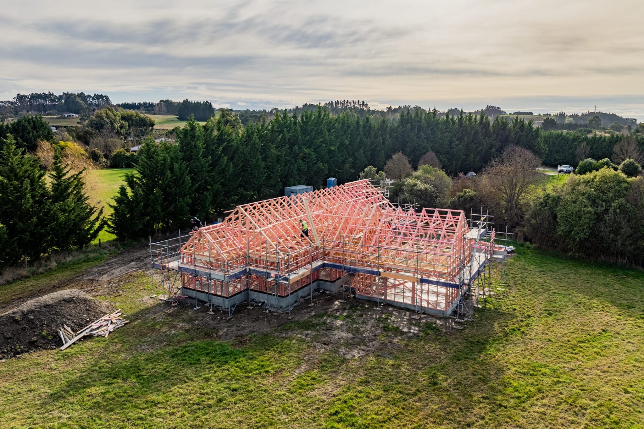 Home extension framing in progress by master builders at Stanton Builders, part of a full home renovation and new build in Canterbury.