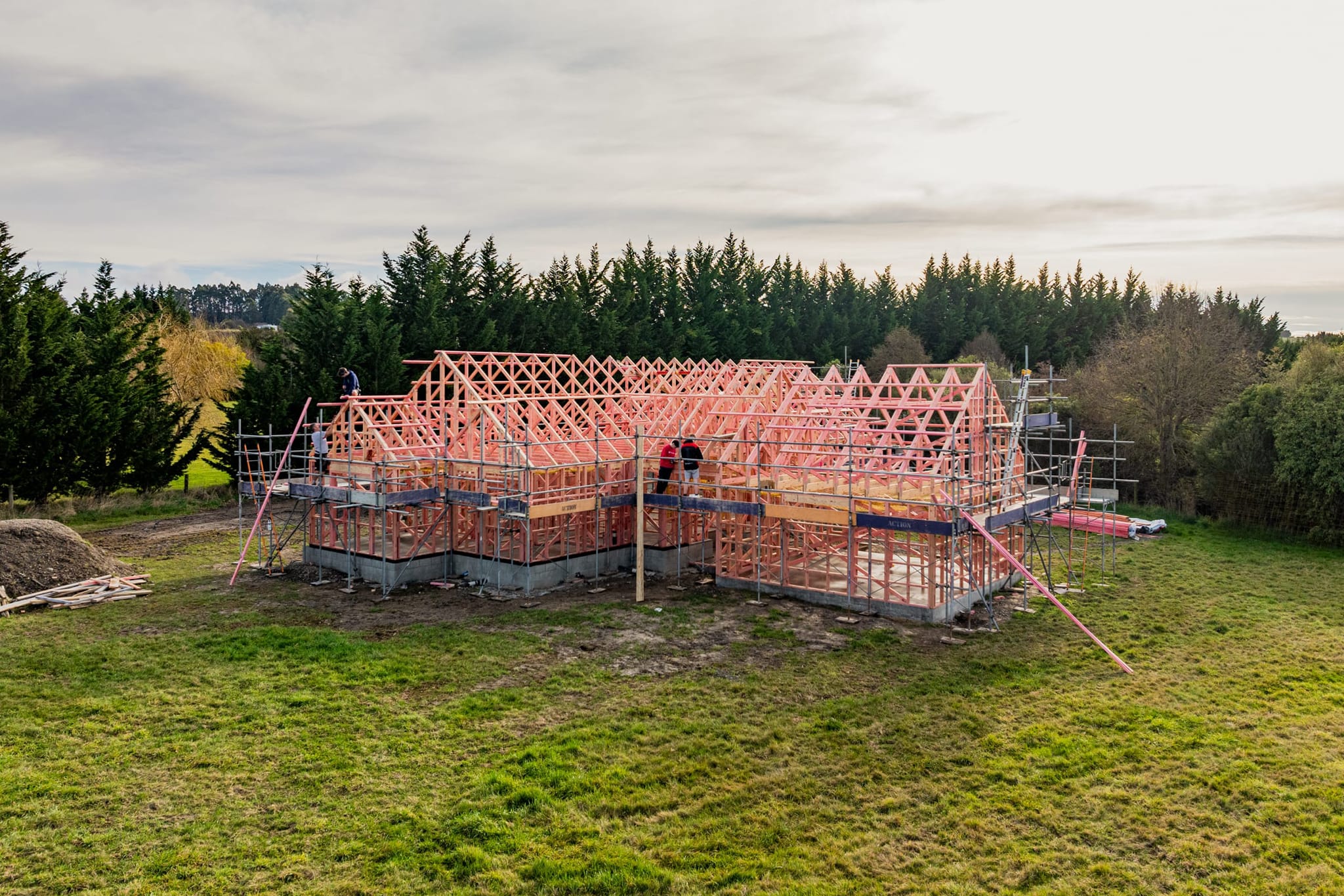 New build framing underway by Stanton Builders - experts in home renovation and bathroom renovations.