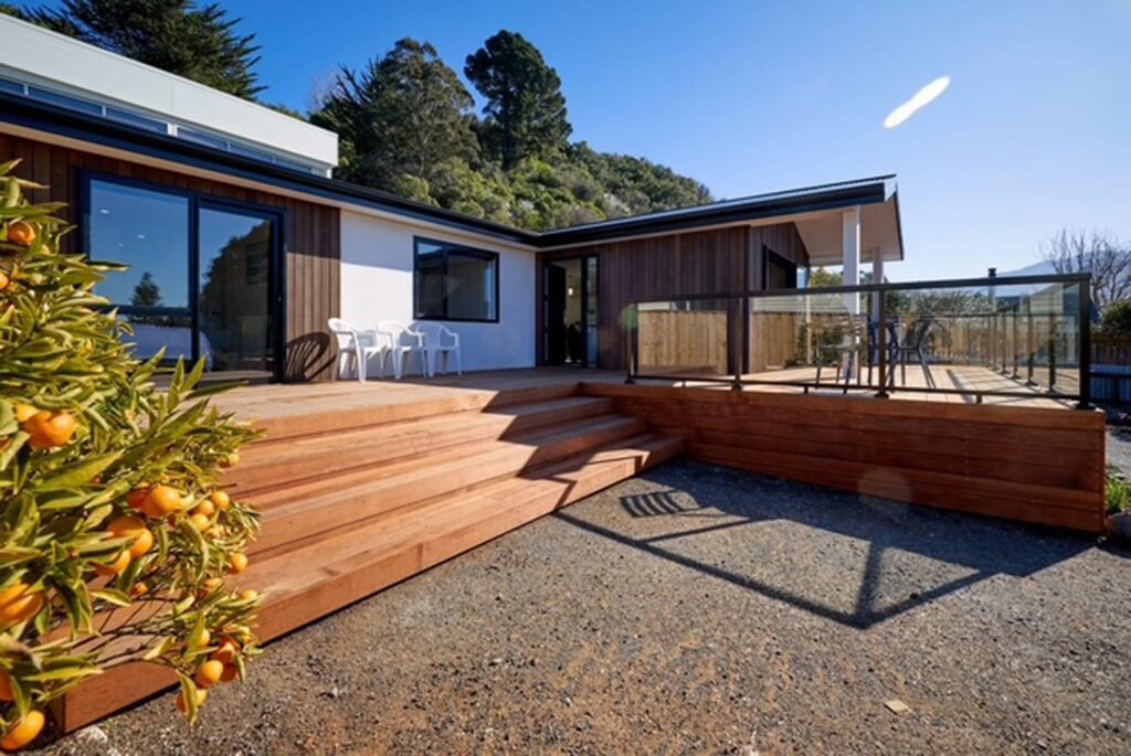 Completed home renovation and deck extension in Kaikōura, designed and built by bespoke renovation builders Stanton Builders.